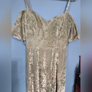 Chic Olive Floral Maxi Dress With Velvet Floral Details 6